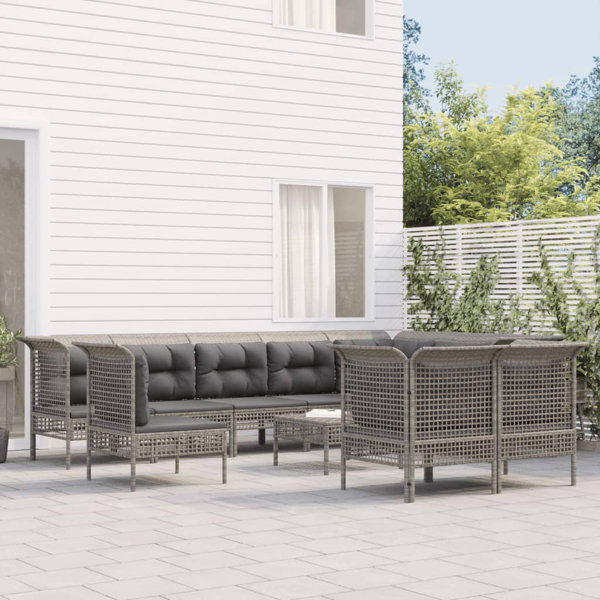 ClassicLiving 9 Sitzer Lounge Set Palasota Aus Polyrattan Mit Polster